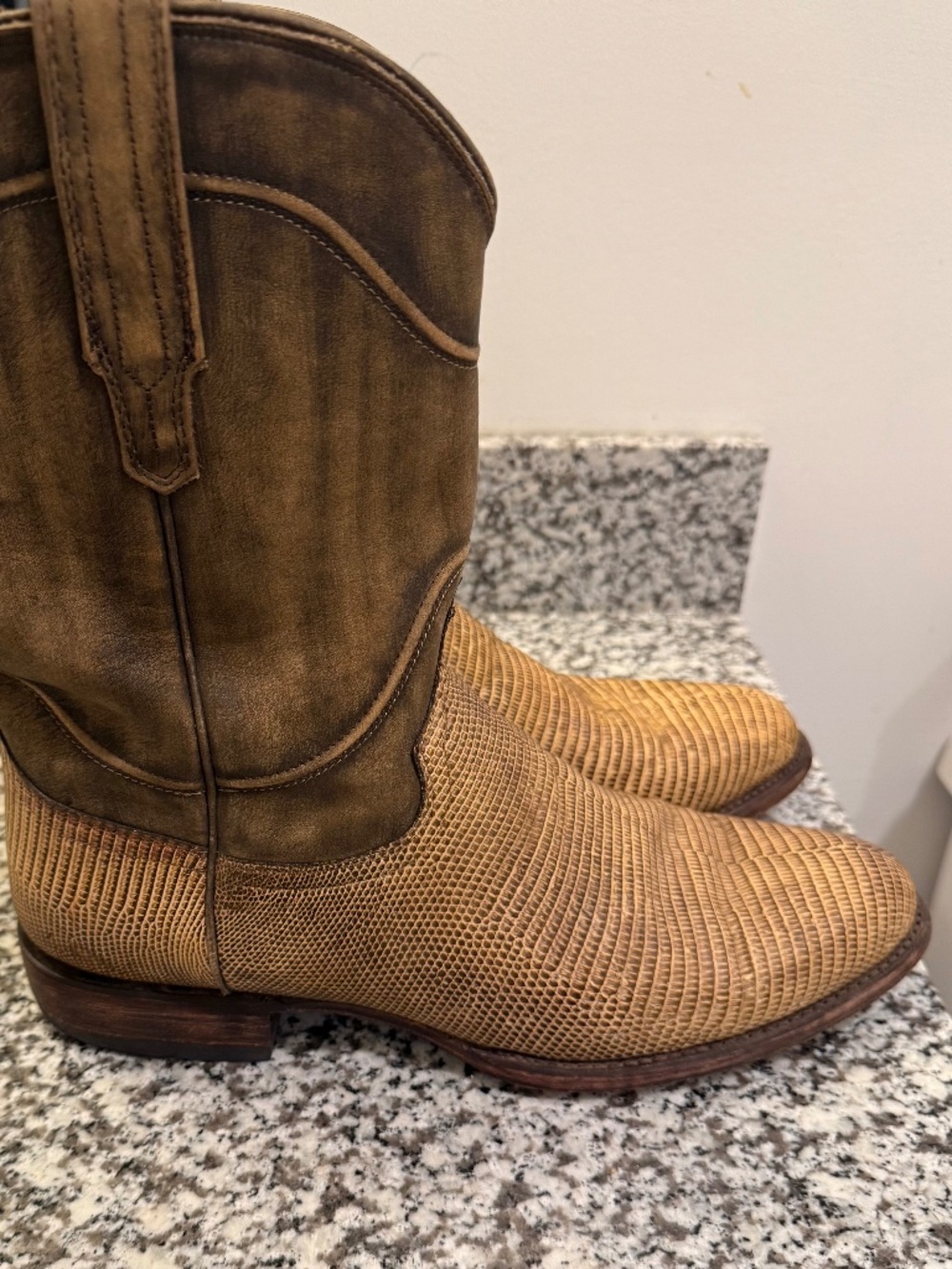 Tecovas Nash Relic Lizard Roper Boots Men’s 12.5EE